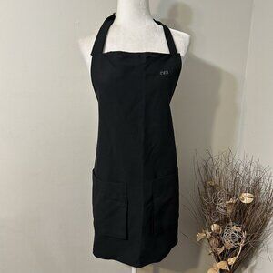 Vtg Delta Airlines Collection Women Classic Apron Black Initials Embroidered USA